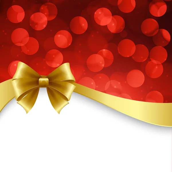 Błyszczący tło wakacje z złoto łuk. Christmas Gift card — Wektor stockowy