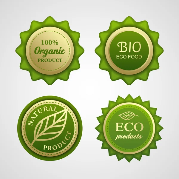 Kollektion von Retro Grunge Bio- und Öko-Bio-Labels für Naturprodukte — Stockvektor