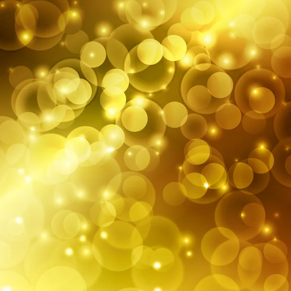 Gouden kleur bokeh abstracte lichte achtergrond. — Stockvector