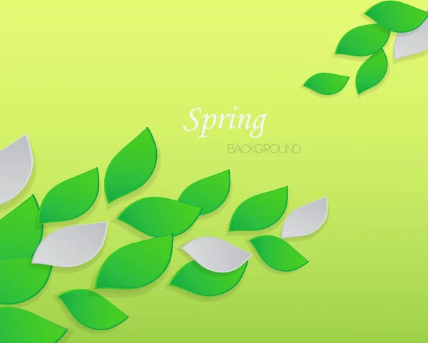 Fondo de primavera abstracto con hojas verdes — Vector de stock