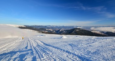 Kış manzarası kar bağlı tops