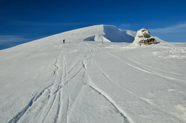 Paesaggio invernale di cime innevate — Foto Stock