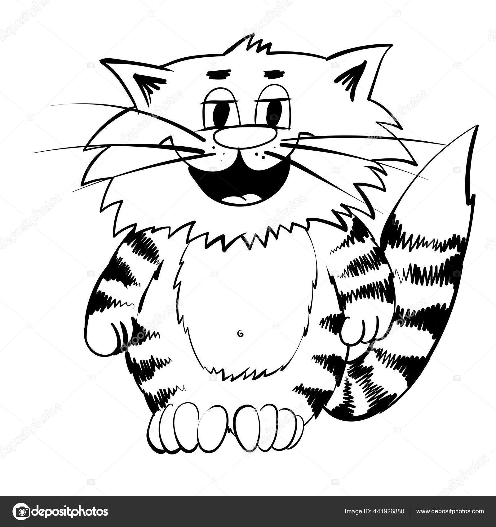 Gatos para Colorir em 2023  Bonitos desenhos fáceis, Gato doodle, Desenho  de gato fácil
