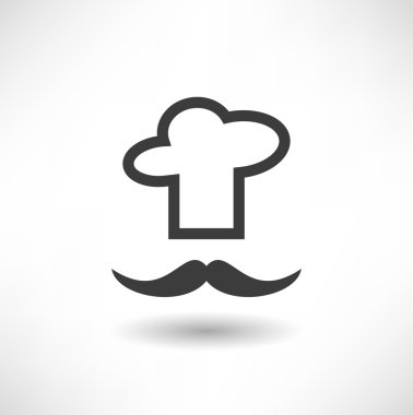 Chef şapka ve bıyık simgesi