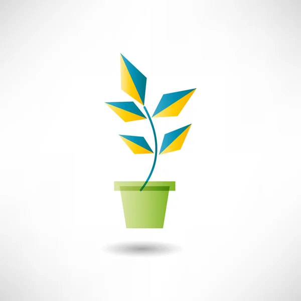 Plante en pot icône — Image vectorielle