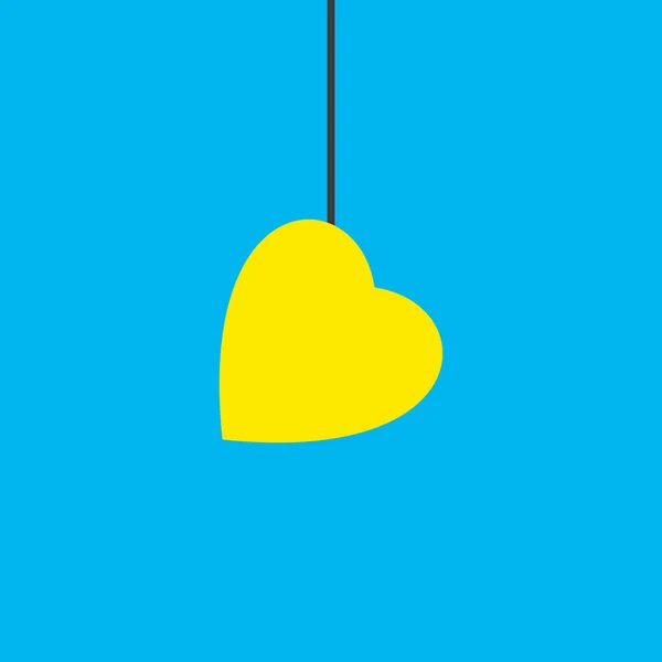 Sárga szív ikon — Stock Vector
