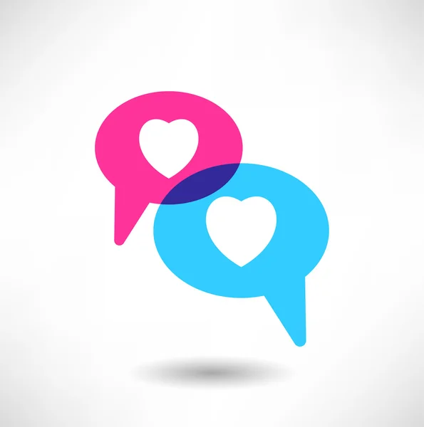 Speech Bubble with hearts icon — Stock Vector