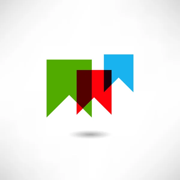 Banderas de color icono — Vector de stock