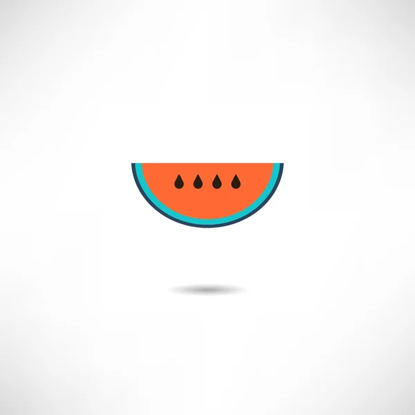 Watermeloen segment pictogram — Stockvector