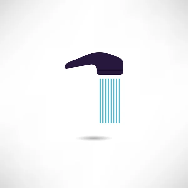 Douche met water pictogram — Stockvector