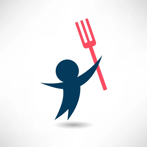 Man with Fork icon — Stock Vector