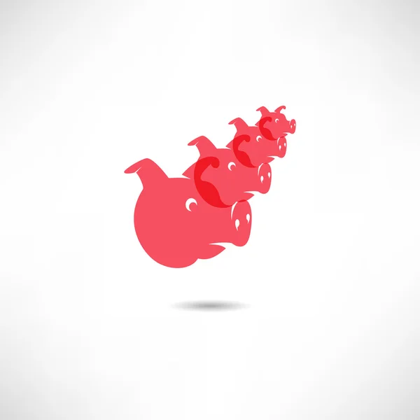 Pig heads icon — Stock Vector