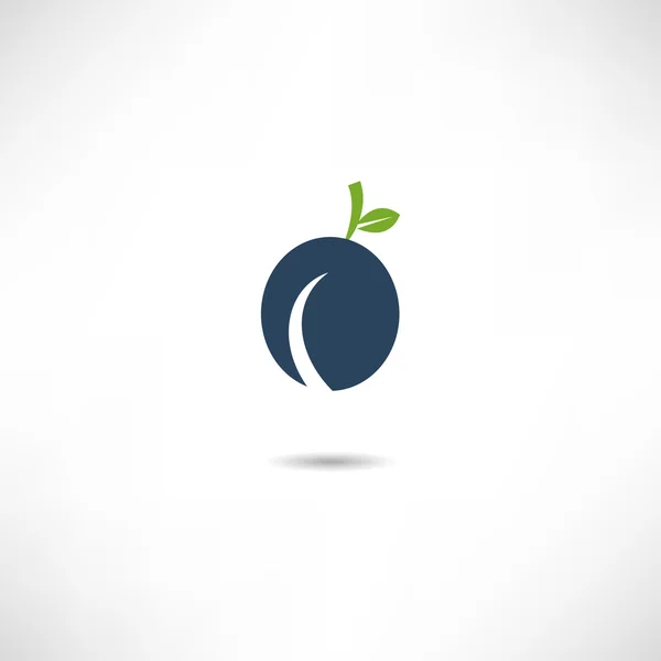 Icône prune bleue — Image vectorielle