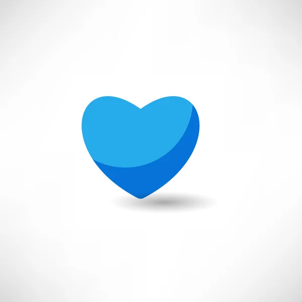 Icono corazón azul — Vector de stock