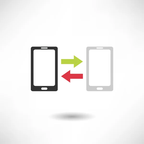 Mobiele telefoon overdracht pictogram — Stockvector