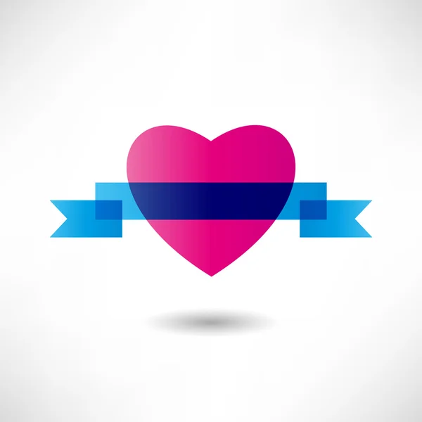 Coeur avec icône à rayures — Image vectorielle