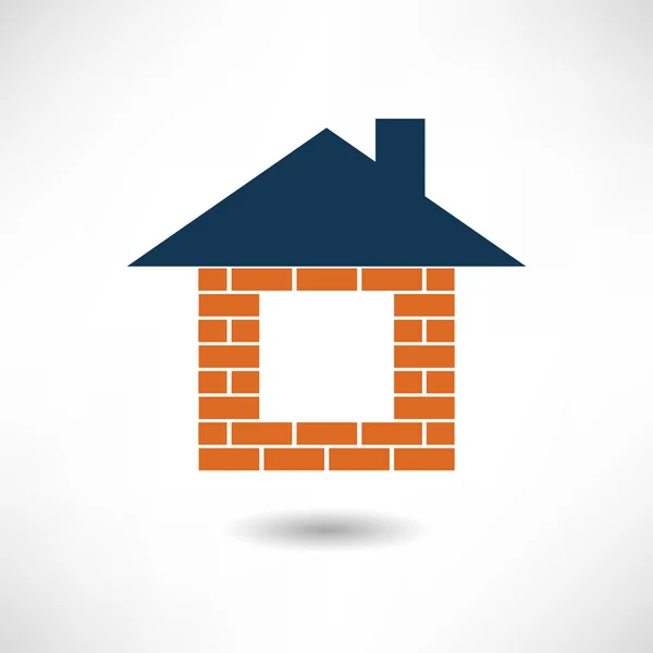 Brick house icon — Stock Vector