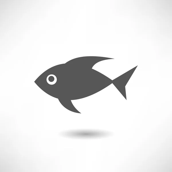 Icono negro de pescado — Vector de stock