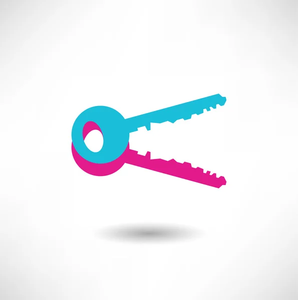 Kleur sleutels pictogram — Stockvector