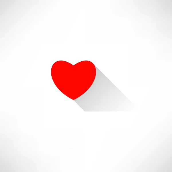 Icono corazón rojo — Vector de stock