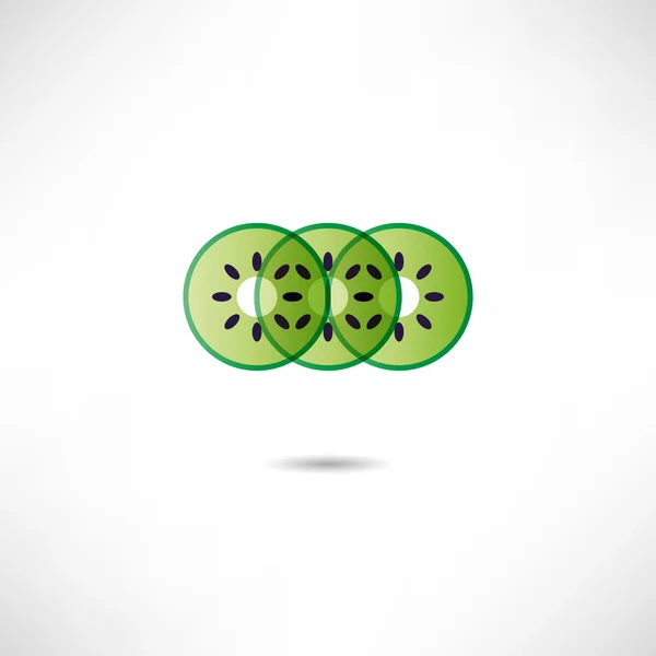 Kiwi slices icon — Stock Vector