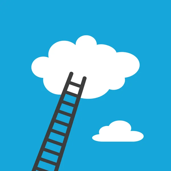 Лестница к иконке облака — стоковый вектор