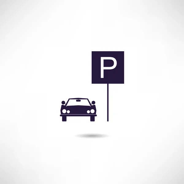 Ikon Parkir Mobil - Stok Vektor