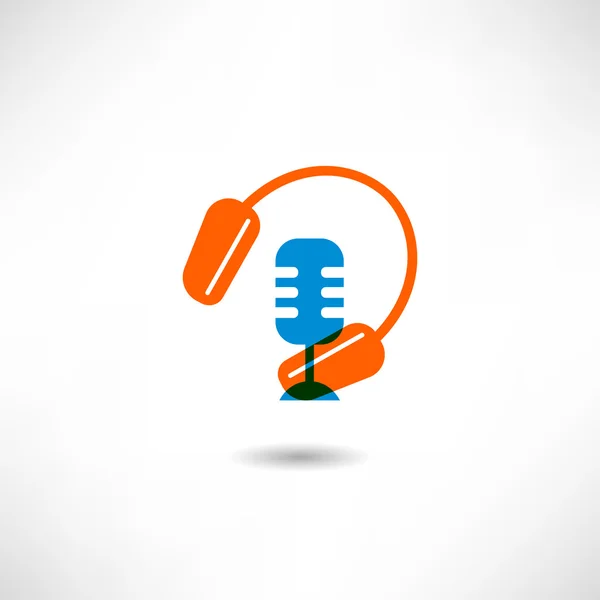 Microphone and headphones icon — Stock Vector