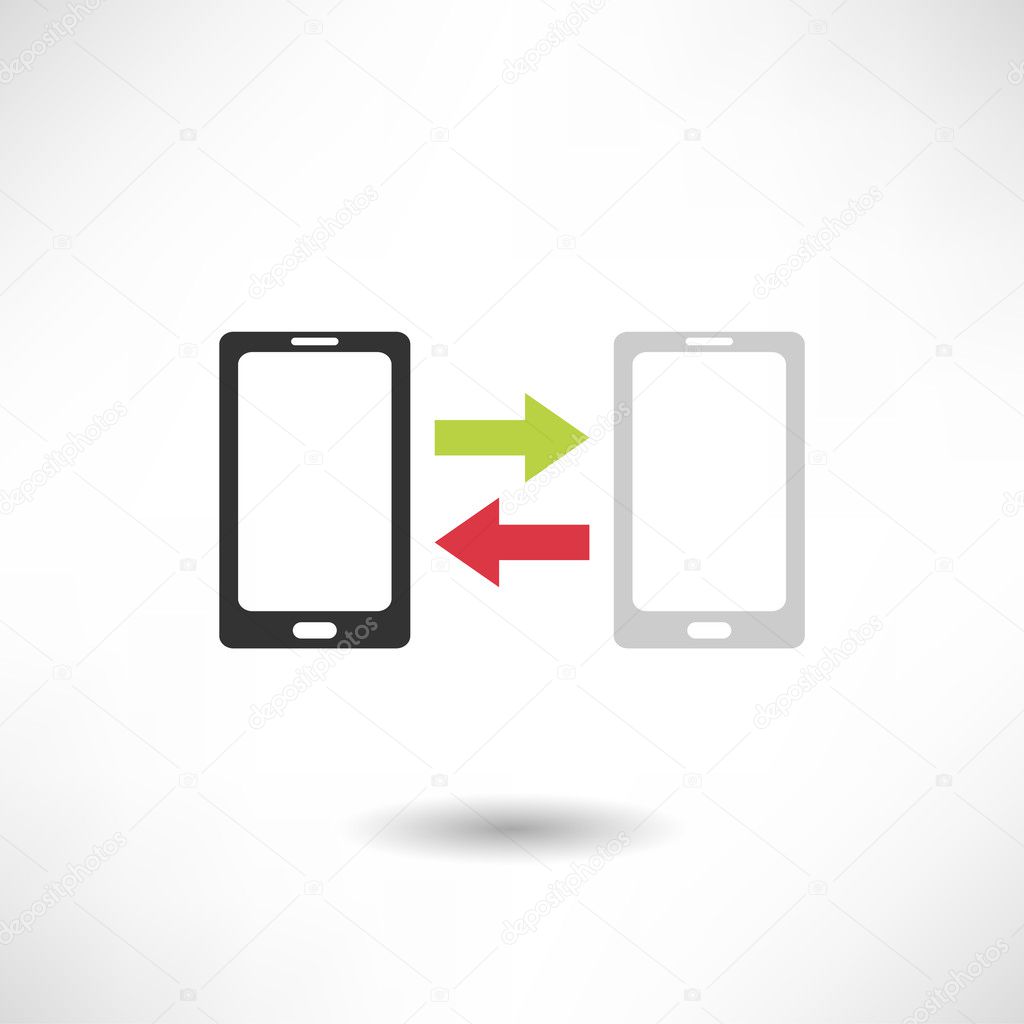 Mobile phone transfer icon