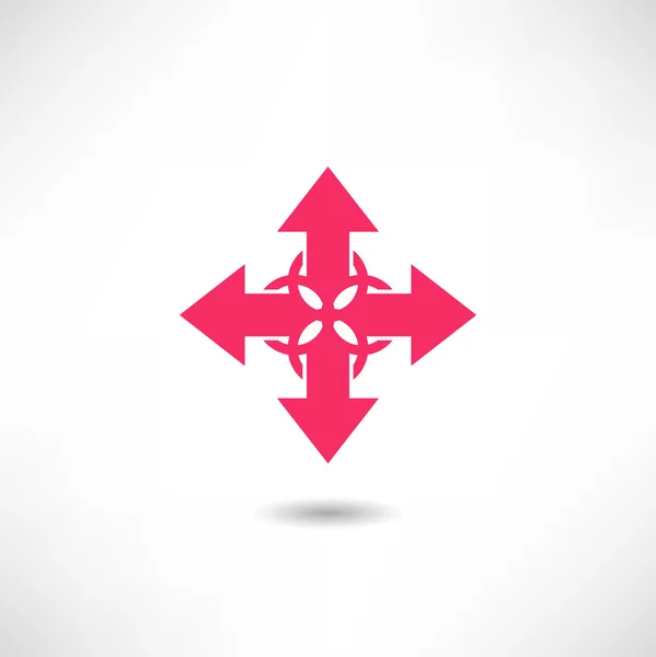 Roze Gekruiste pijlen pictogram — Stockvector