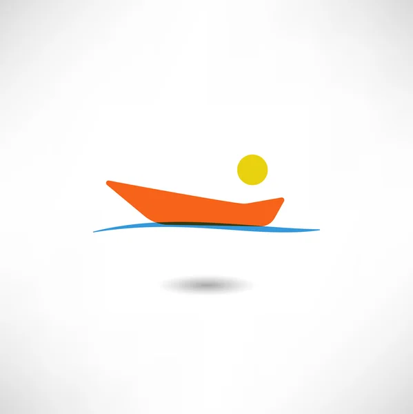 Icoana barcii si soarelui — Vector de stoc