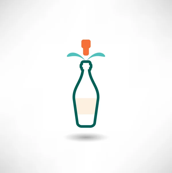 Champagnefles pictogram — Stockvector