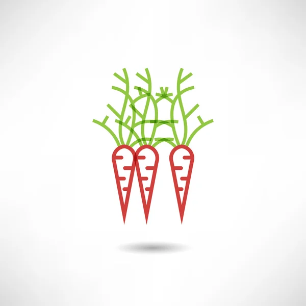 Морковь с иконой листьев — стоковый вектор