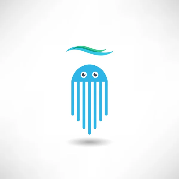 Icono de Medusa azul — Vector de stock