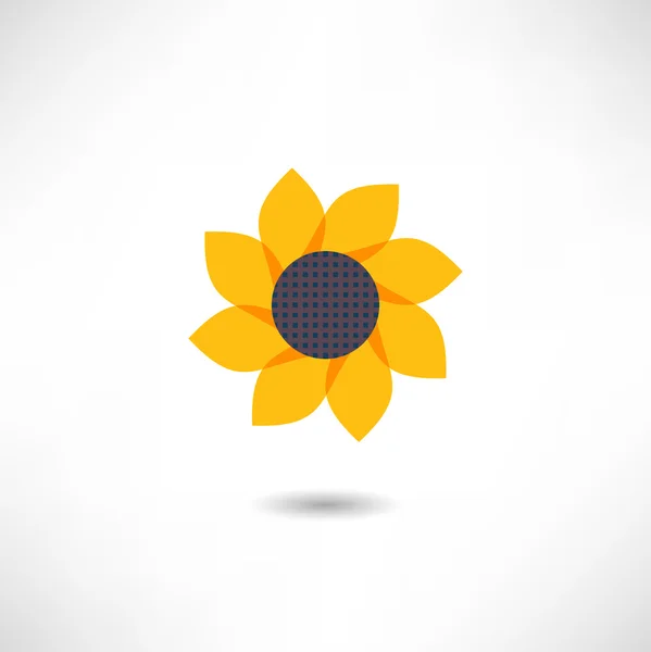 Icono de girasol amarillo — Vector de stock