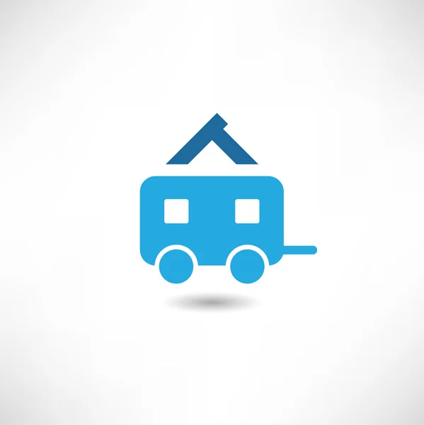 Icono de autocaravana azul — Vector de stock