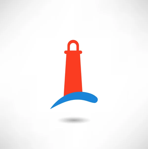 Lighthouse on sea icon — Stock Vector