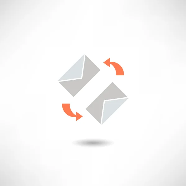 Mail met cirkel pijlen pictogram — Stockvector