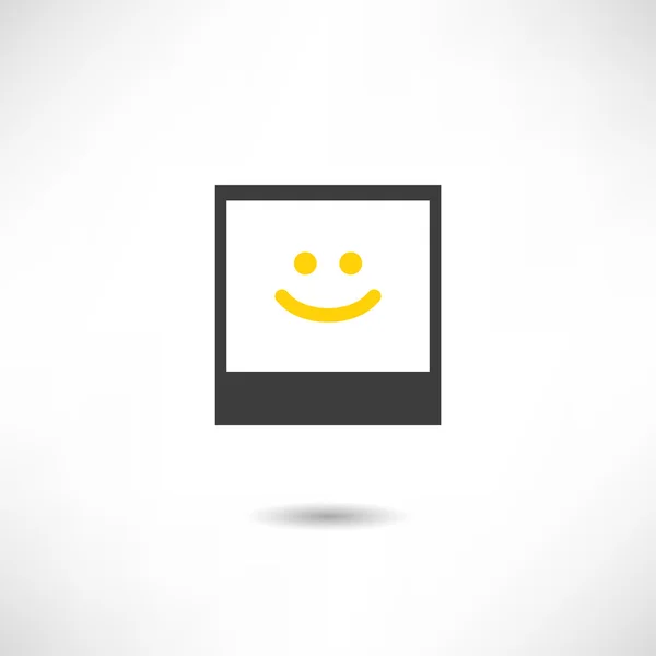 Foto met glimlach pictogram — Stockvector