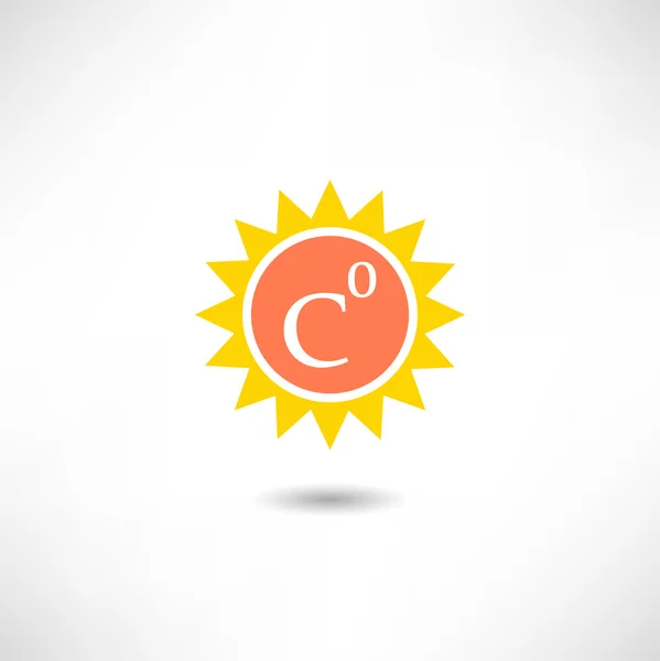 Icono de sol de temperatura — Vector de stock