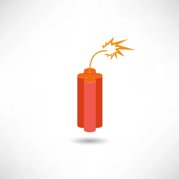Icono de dinamita roja — Vector de stock