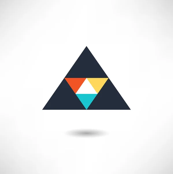 Dreieck mit kleinen Dreiecken innerhalb des Symbols — Stockvektor