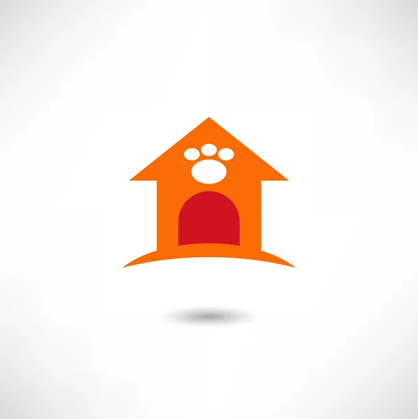 Red Doghouse icon — Stock Vector