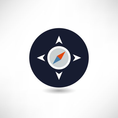 Beyaz üzerine pusula simgesi