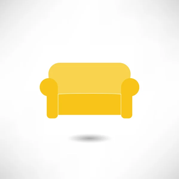 Žlutá ikona pohovky — Stockový vektor