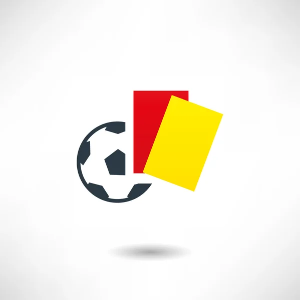 Cartons jaunes et rouges dans l'icône du football — Image vectorielle