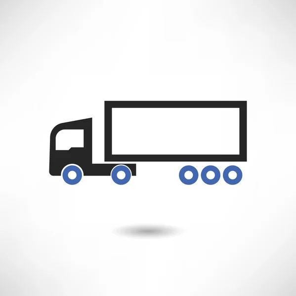 Beyaz kamyon simgesini — Stok Vektör
