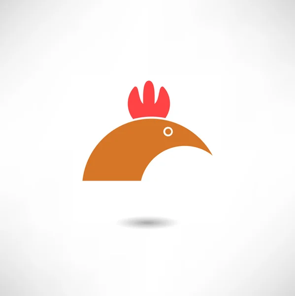 Icône poulet sur blanc — Image vectorielle