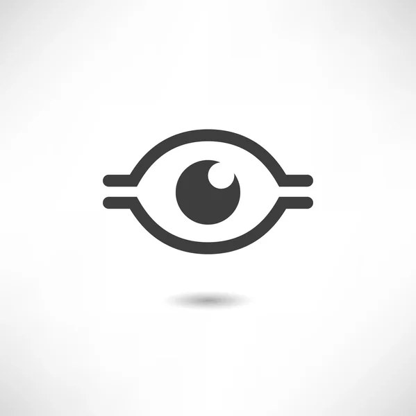 Ícone do olho no branco — Vetor de Stock