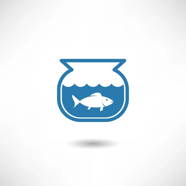 Peces en acuario icono — Vector de stock